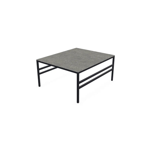 Coffee Table Anton Small, black powder-coated steel frame with Dekton Grafite top