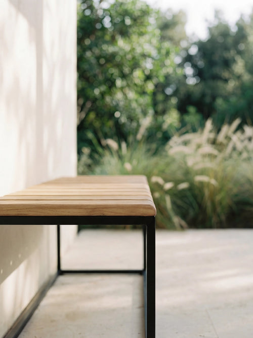 Garden Bench - Hedvid - Black Frame & Teak