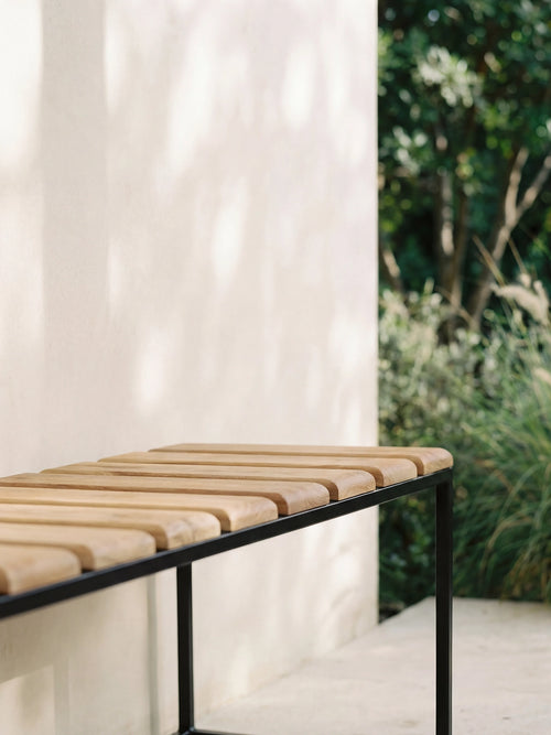 Garden Bench - Hedvid - Black Frame & Teak