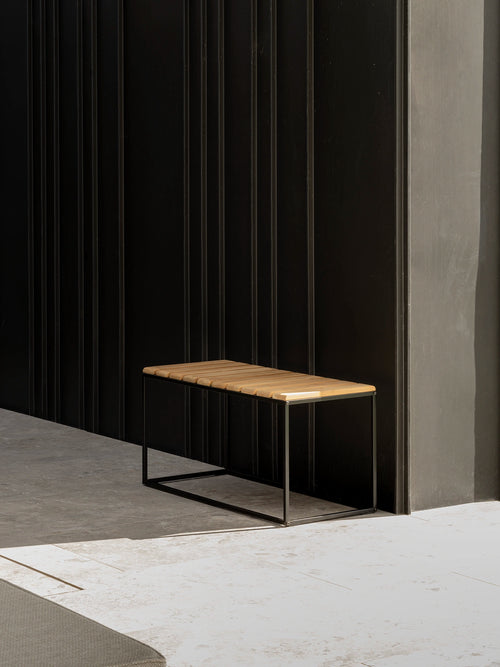 Garden Bench - Hedvig - Black Frame & Teak