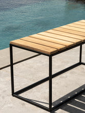 Garden Bench - Hedvig - Black Frame & Teak