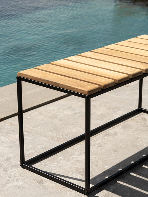 Garden Bench - Hedvig - Black Frame & Teak