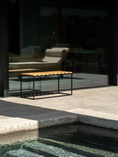 Garden Bench - Hedvig - Black Frame & Teak