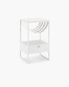 Table de chevet Iris - Blanc - Cuir Ivory - Entzo dekton