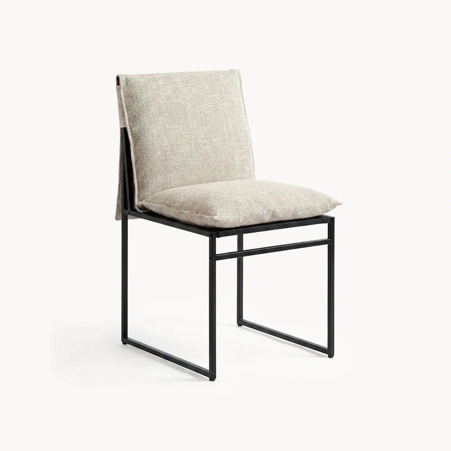 Outdoor Dining Chair Isa – Black Frame – Oat