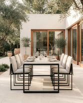 Garden Dining Chair Isa – Black Frame – Oat