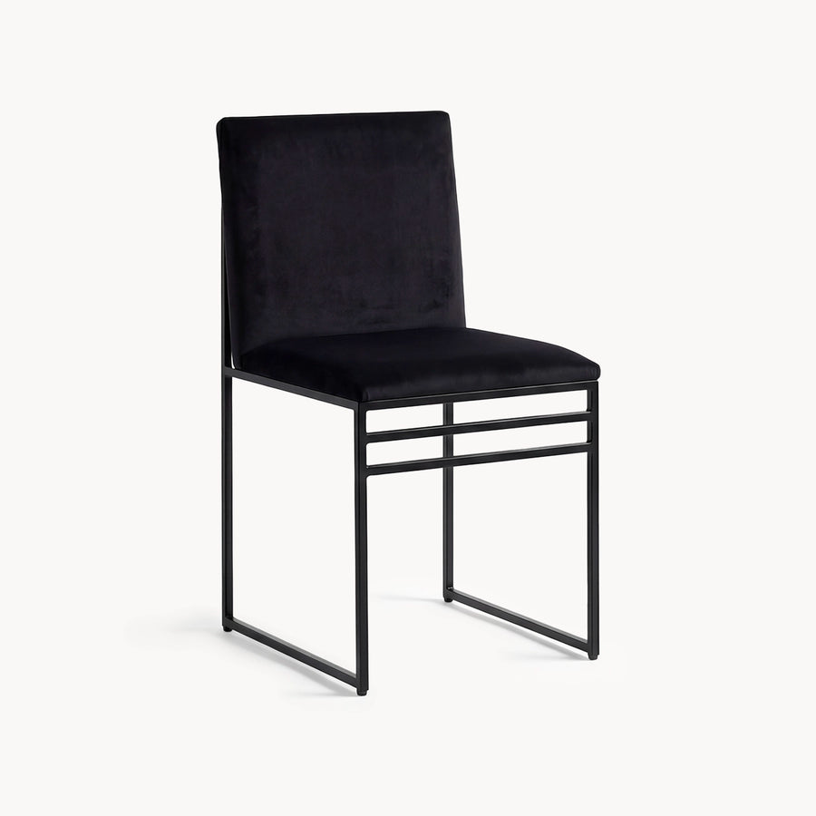 Dining Chair Isabell – Black Frame – Jade Black Velvet