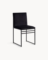 Dining chair Isabell - Black Frame - Jade black velvet Cushion