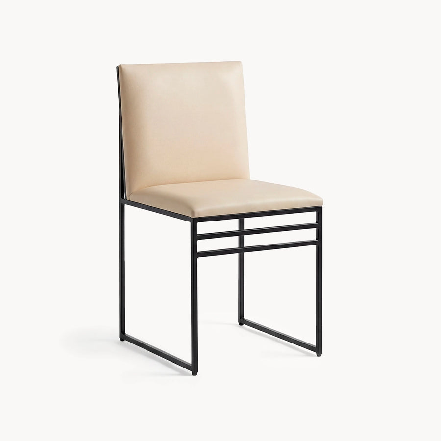 Dining Chair Isabell – Black Frame – Sand Leather