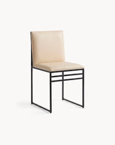 Isabell Chaise de salle à manger – Noir – Cuir sable