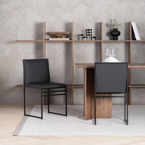 Isabell Dining chair - Black - Jade black leather