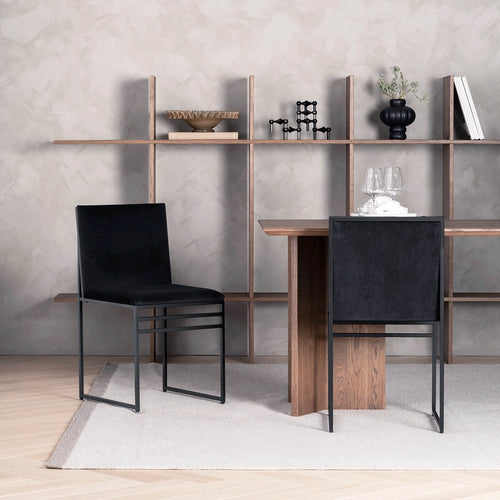 Isabell Dining chair - Black - Jade black velvet