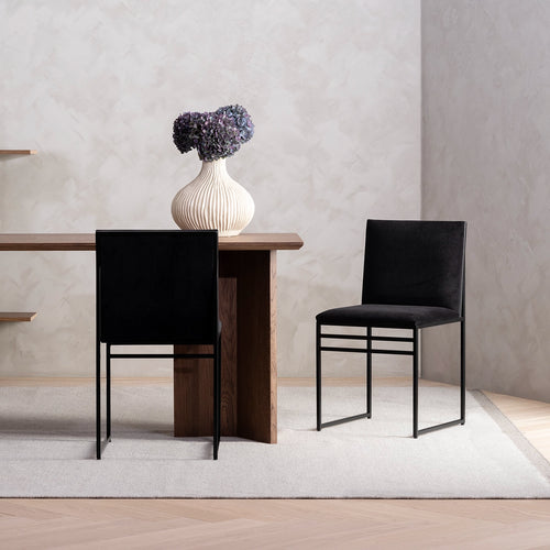 Isabell Dining chair - Black - Jade black velvet