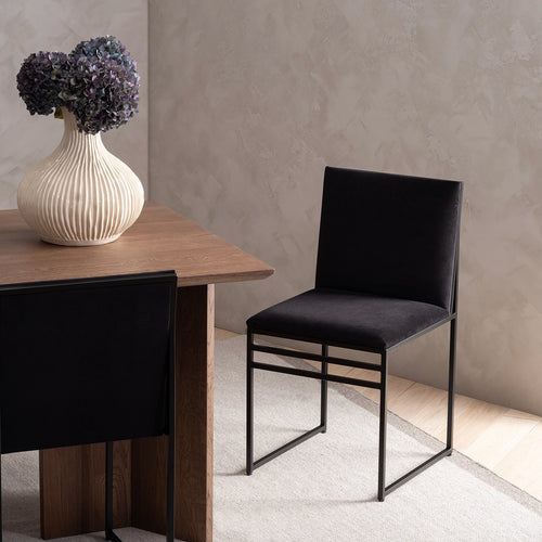 Isabell Dining chair - Black - Jade black velvet