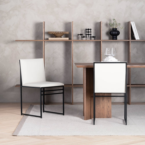 Isabell Dining chair - Black - Ivory leather