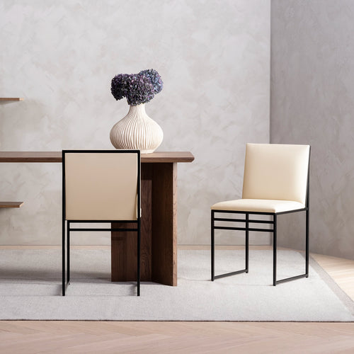 Isabell Dining chair - Black - Sand leather