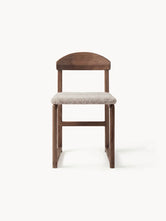 Karin Chaise de salle à manger – Chêne foncé – Bouclé grège