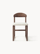 Karin Chaise de salle à manger – Chêne foncé – Bouclé ivoire