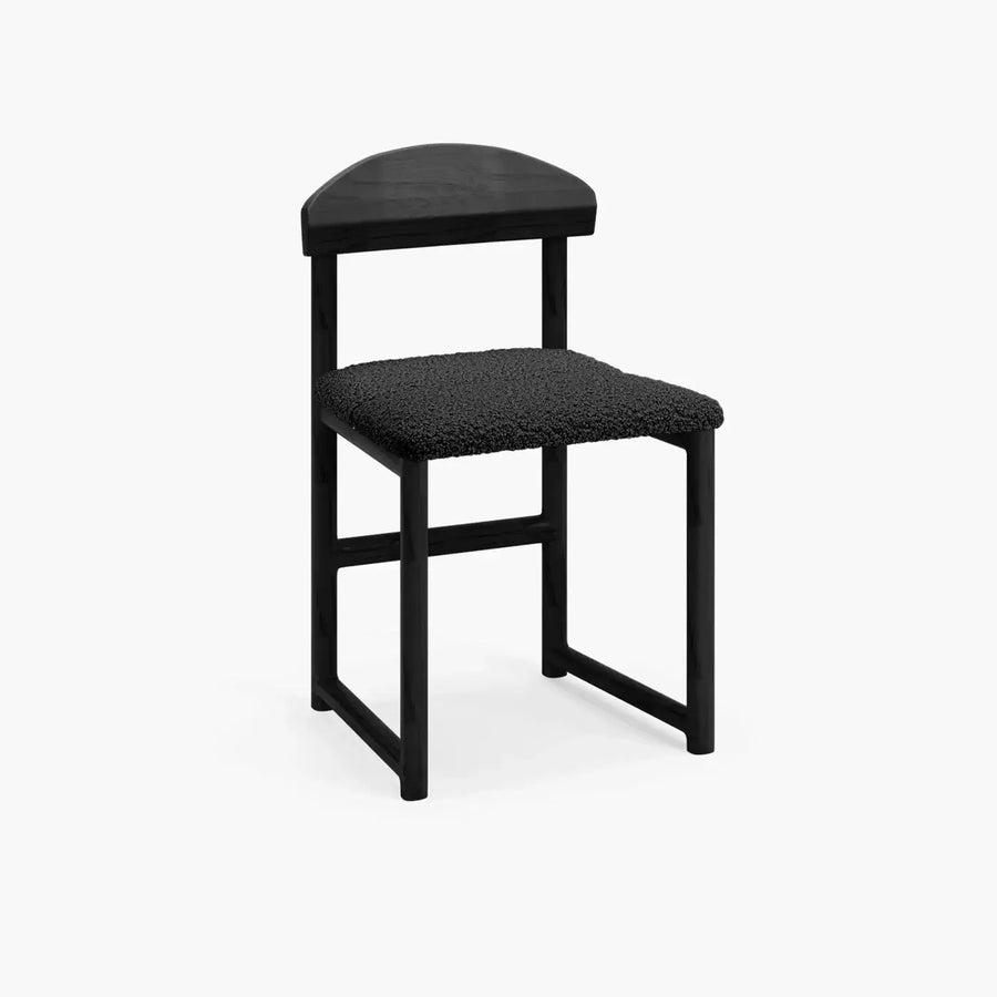 Oak Dining Chair Karin – Black Oak – Black Bouclé