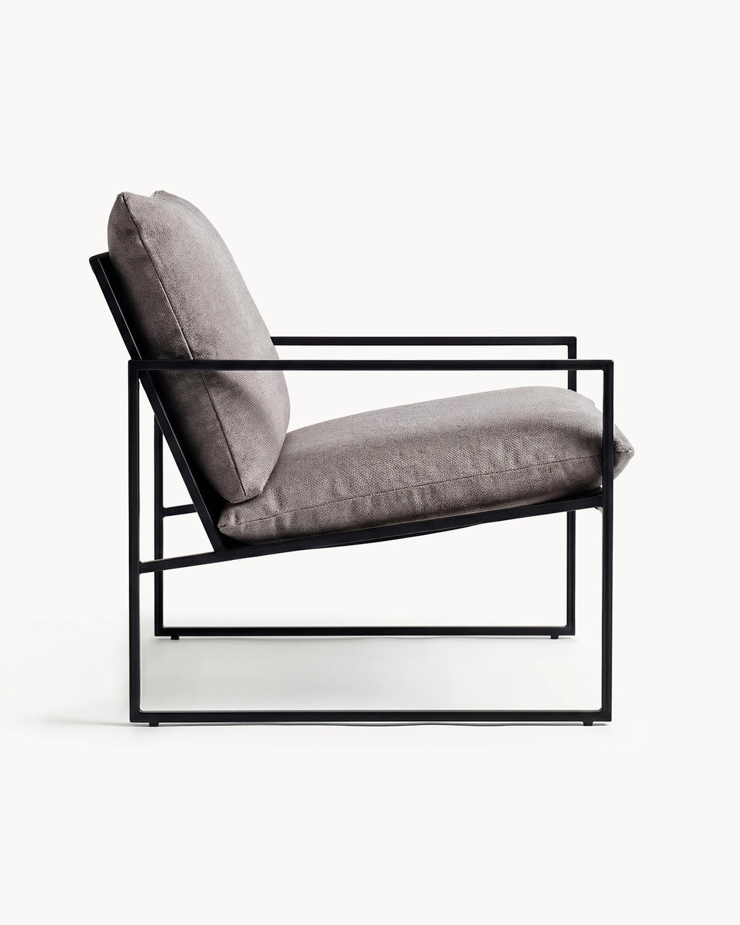Outdoor lounge chair Kenny - Black Frame - Fossil Acrylic Cushion