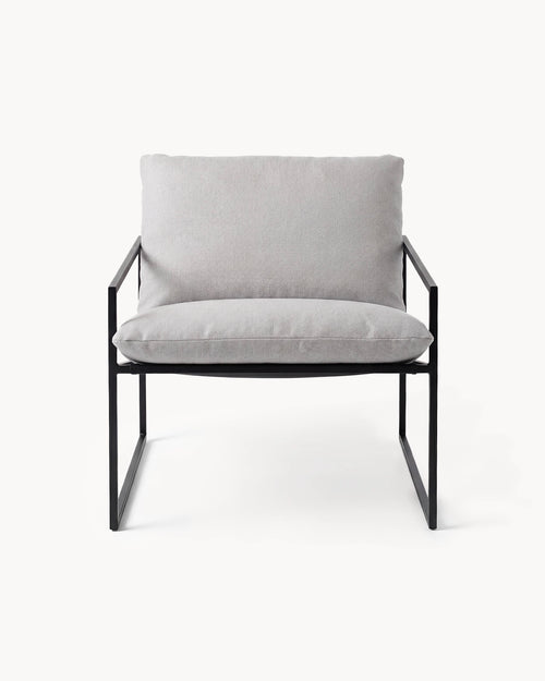 Outdoor lounge chair Kenny - Black Frame - Marble Acrylic Cushion