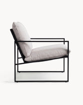 Outdoor lounge chair Kenny - Black Frame - Marble Acrylic Cushion