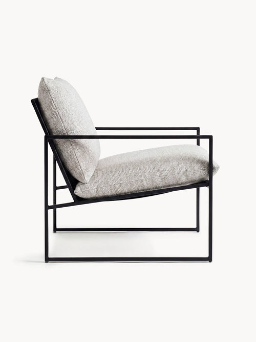 Outdoor Loungesessel Kenny – Schwarzer Rahmen – Oat