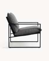Outdoor lounge chair Kenny - Black Frame - Onyx Acrylic Cushion
