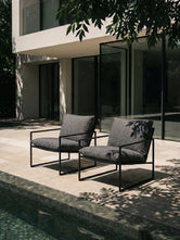 Outdoor lounge chair Kenny - Black Frame - Dusk Cushion