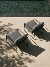 Outdoor lounge chair Kenny - Black Frame - Dusk Cushion