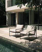 Outdoor lounge chair Kenny - Black Frame - Oat Cushion