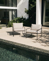 Outdoor lounge chair Kenny - Black Frame - Oat Cushion