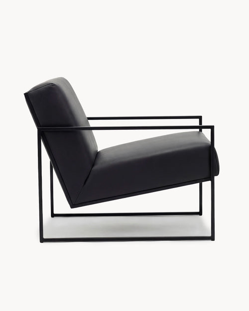 Kent Fauteuil – Noir – Cuir noir Jade
