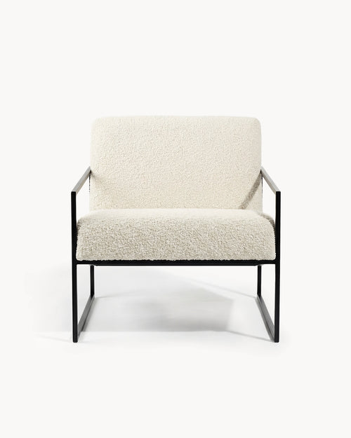 Kent Fauteuil – Noir – Bouclé ivoire