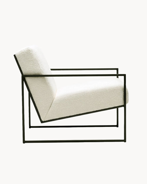 Kent Fauteuil – Noir – Bouclé ivoire