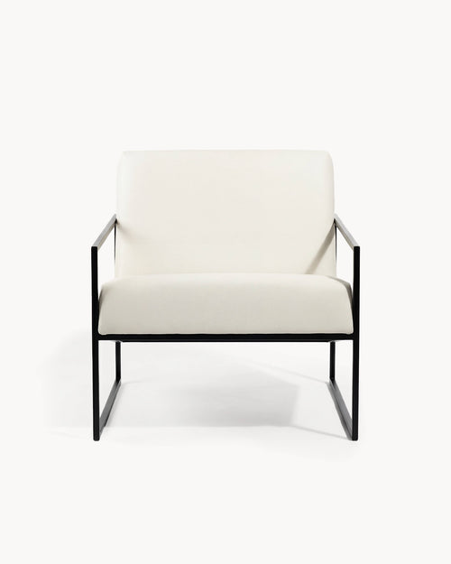 Kent Armchair Schwarz Ivory Leder