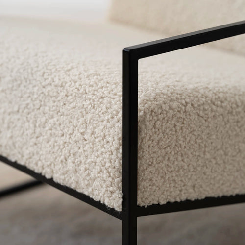 Kent Armchair - Black - Ivory bouclé