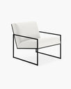 Kent Armchair - Black - Ivory leather