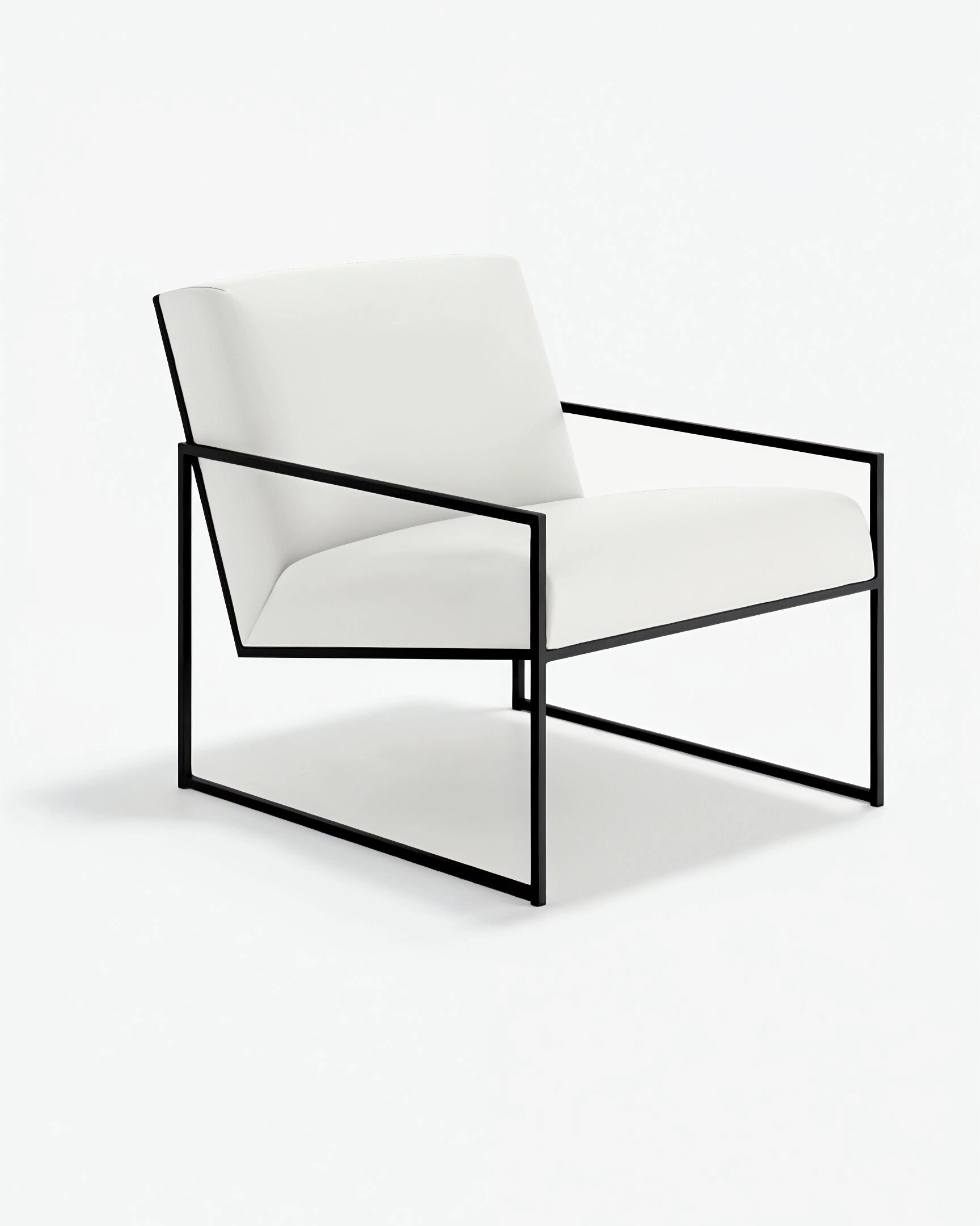 Kent Armchair - Black - Ivory leather