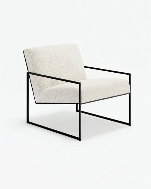 Kent Armchair - Black - Ivory bouclé
