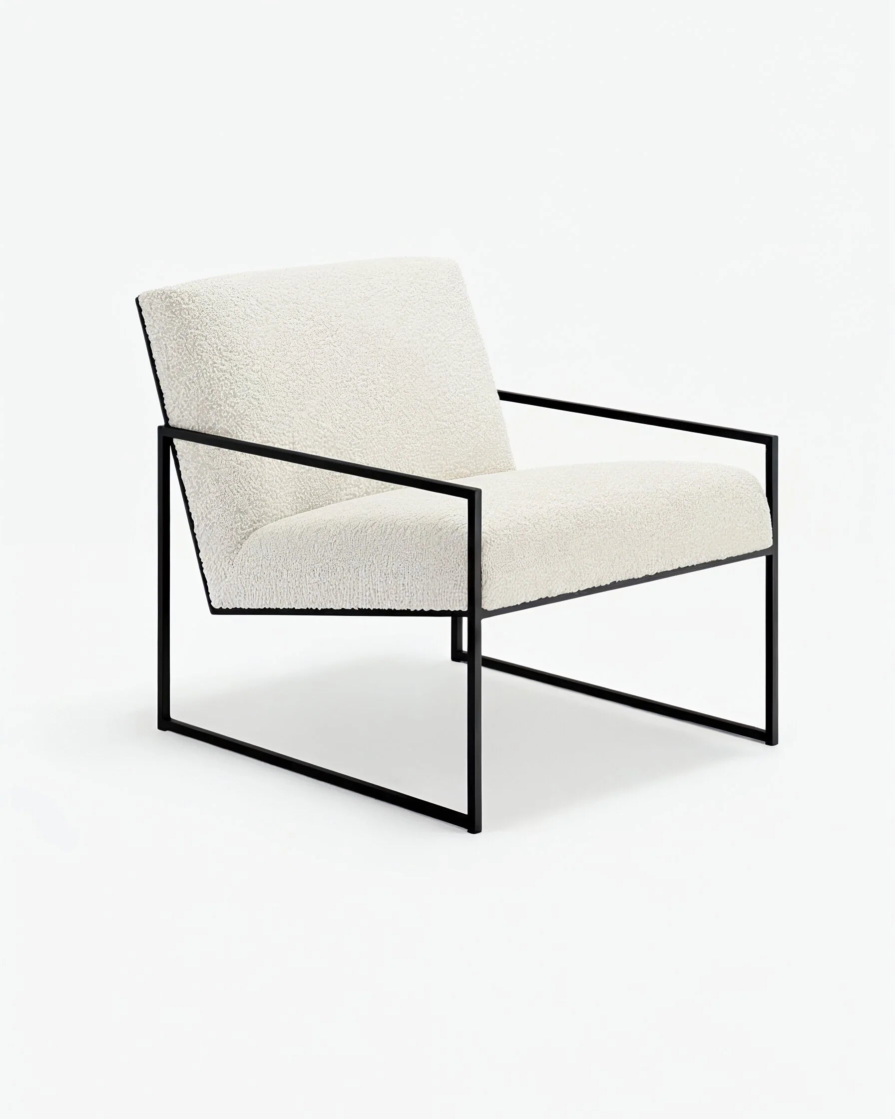 Kent Armchair - Black - Ivory bouclé