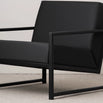 Kent Wood armchair in black oak with jade black leather seat, featuring stylish Scandinavian design and modern comfort.