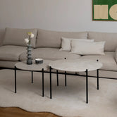 Leo - Medium set - Black Frame - Sabbia Dekton Top from by Crea - Coffee Table.