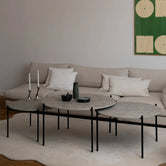 Leo - Large set - Black Frame - Grigio Dekton Top from by Crea - Coffee Table.