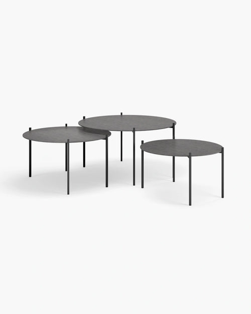 Leo Couchtisch - Großes Set - Beige - Lunar Dekton