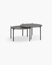 Leo - Medium set - Black Frame - Grafite Dekton Top from by Crea - Coffee Table.