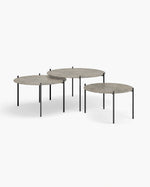 Leo Couchtisch - Großes Set - Weißer Rahmen - Lunar dekton
