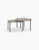 Leo coffee table medium set with black frame and Grigio dekton top, modern and sleek design.