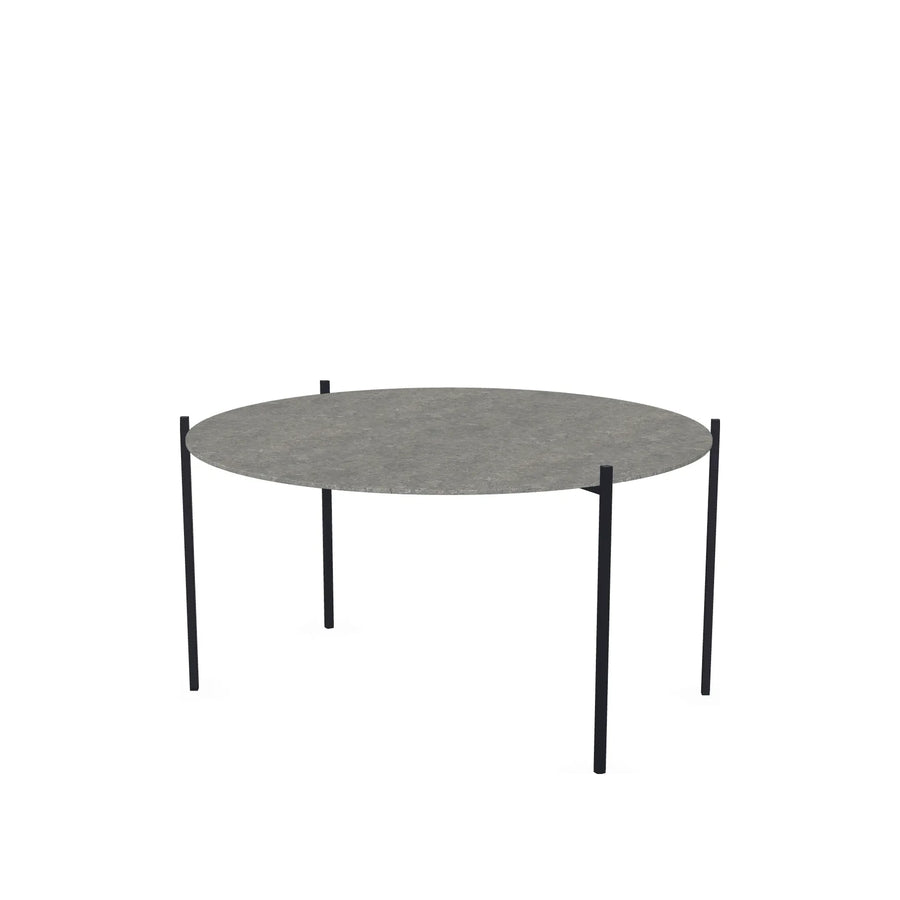 Runder Couchtisch Leo – Schwarzes Gestell – Grafite