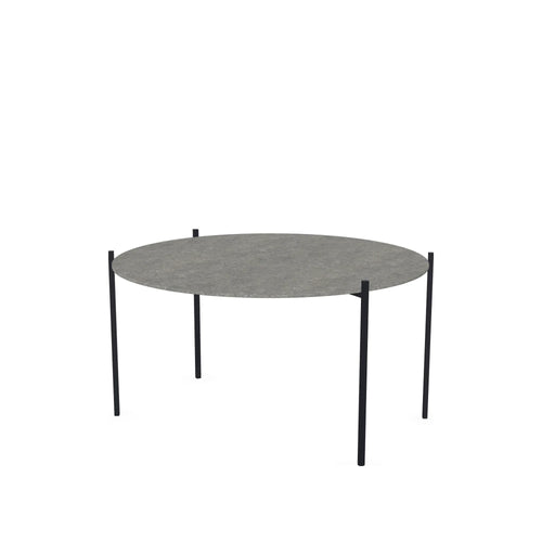 Coffee Table Leo Large, black powder-coated steel frame with Dekton Grafite top